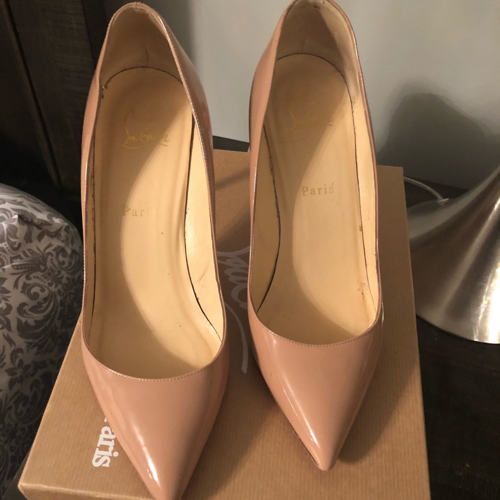 Pigalle 85 Nude Patent Leather Christian Louboutin
